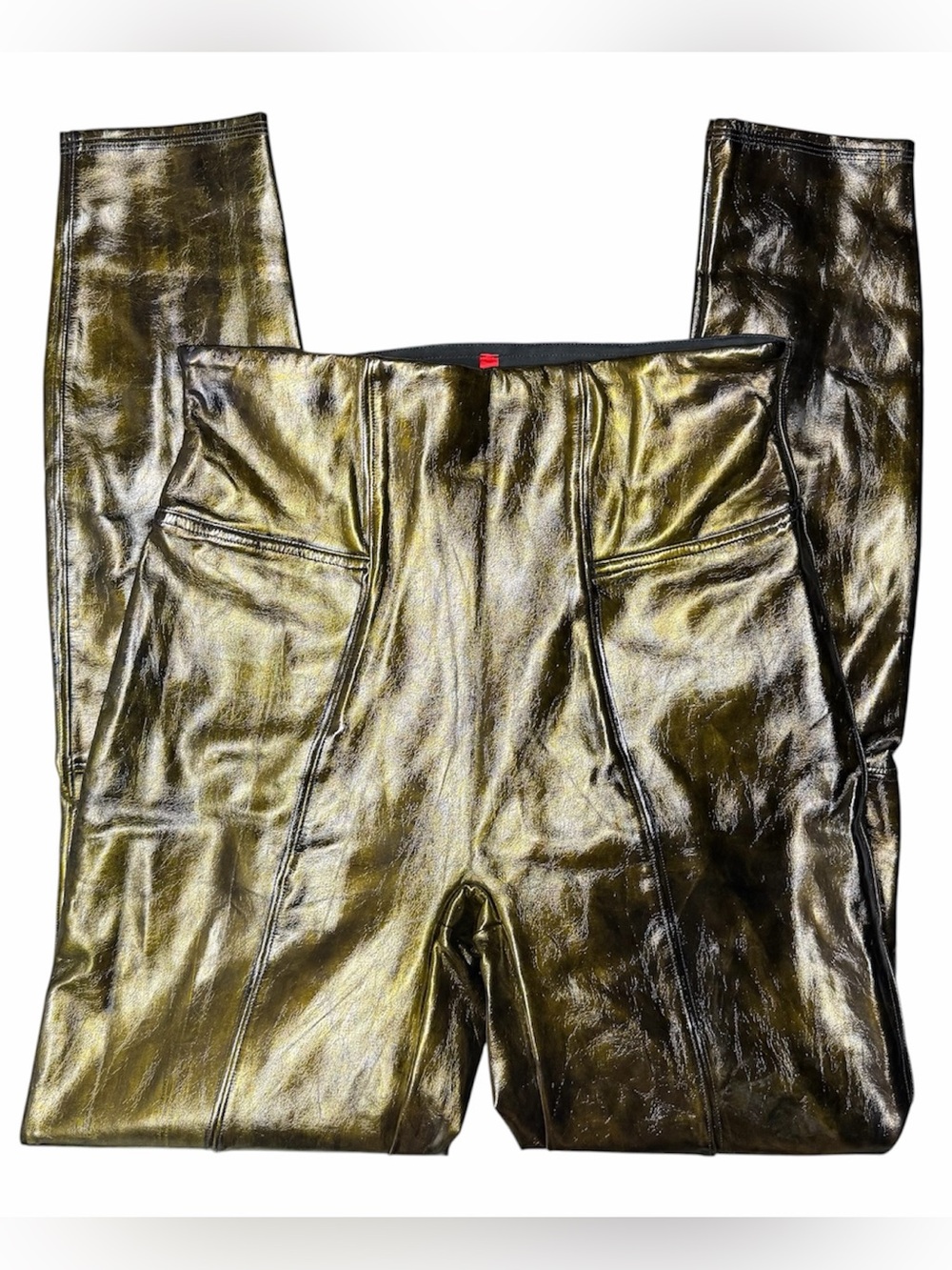 Spanx Faux Leather Metallic Pants